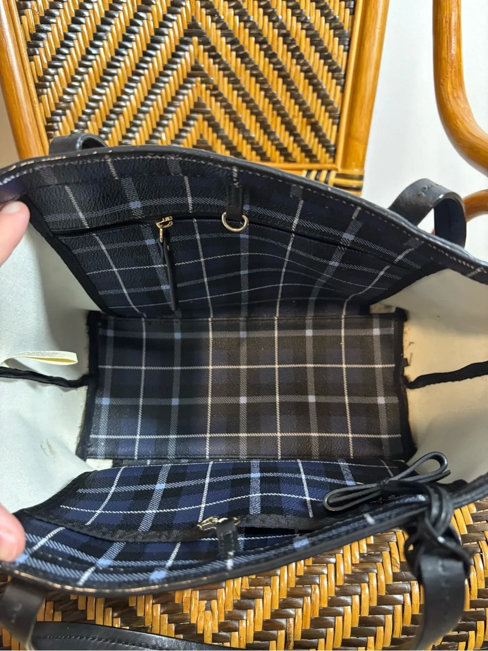 Kate Spade New York Hawthorne Lane Plaid Ryan Tote Bag Purse